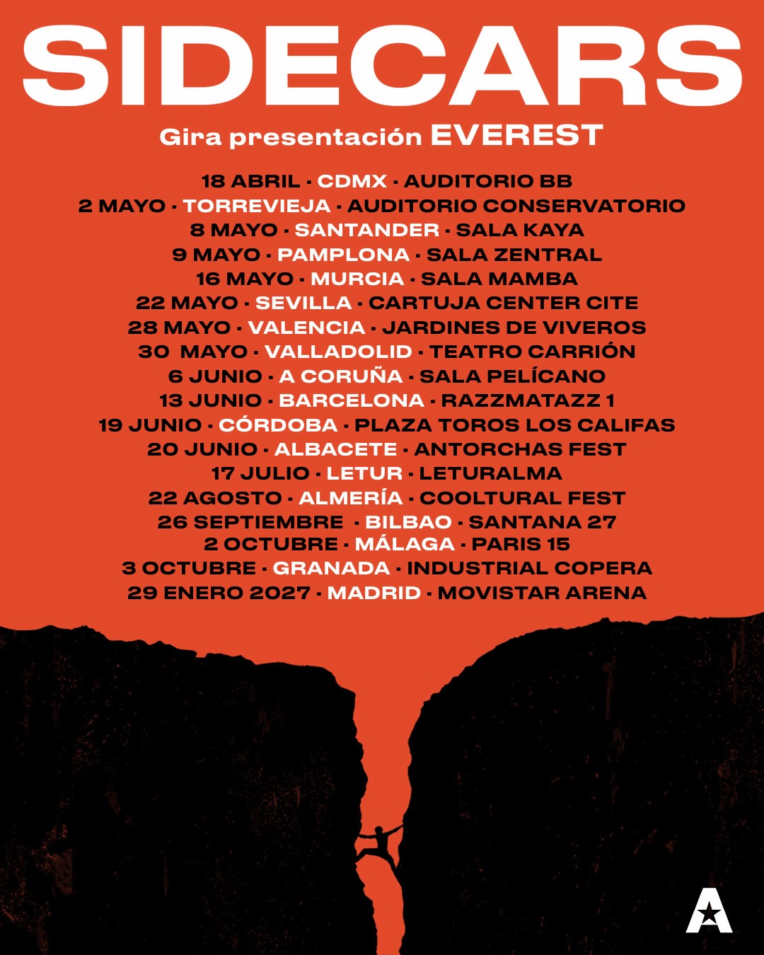 Sidecars Gira "Everest" tour Poster 2026–2027